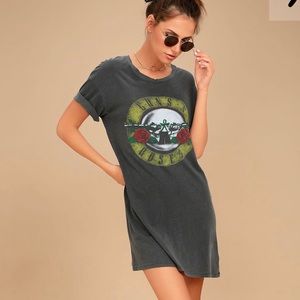 Lulus guns n’ roses washed charcoal grey dress